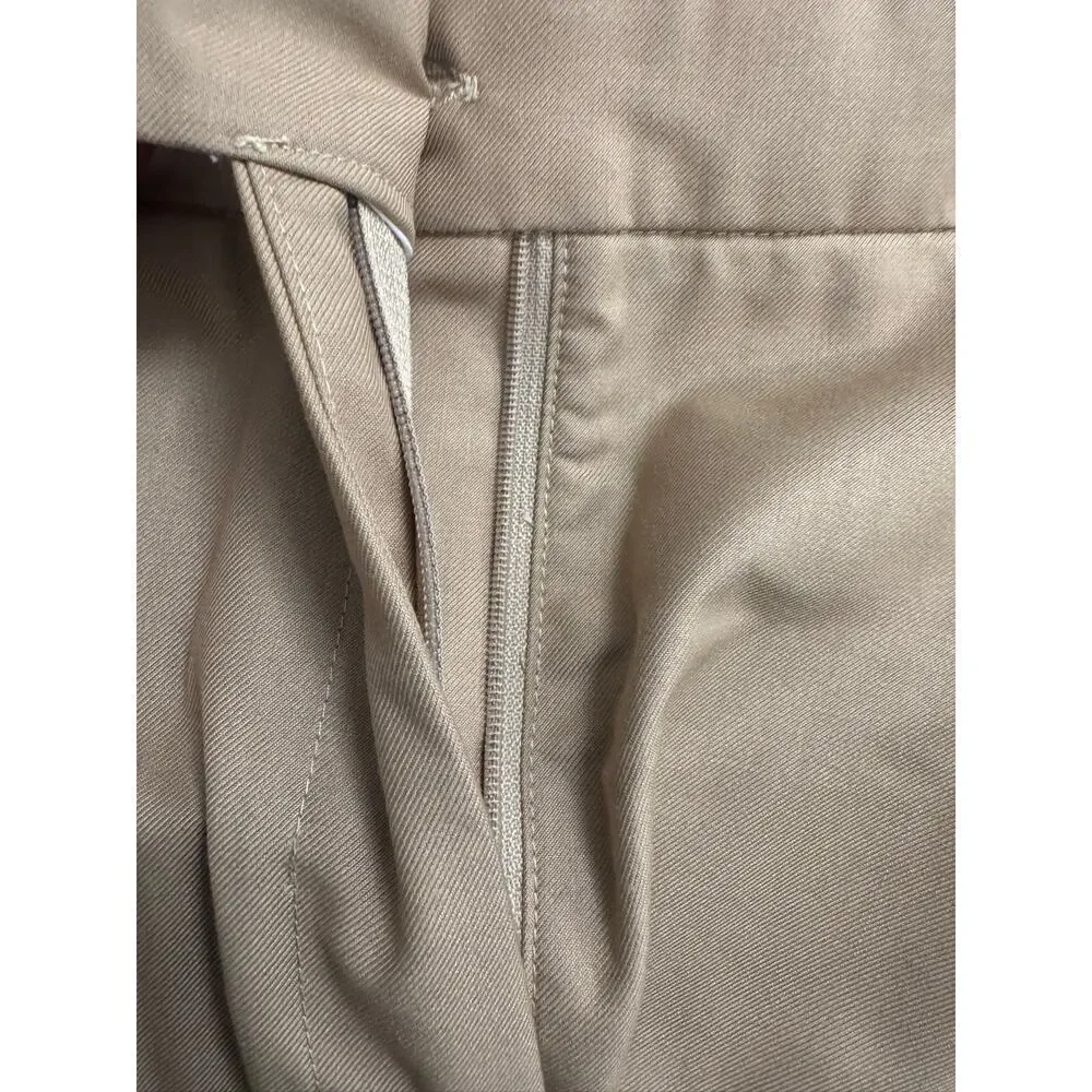 Commense Dress Pants Womens Medium Beige Polyester Pleated Business NWT